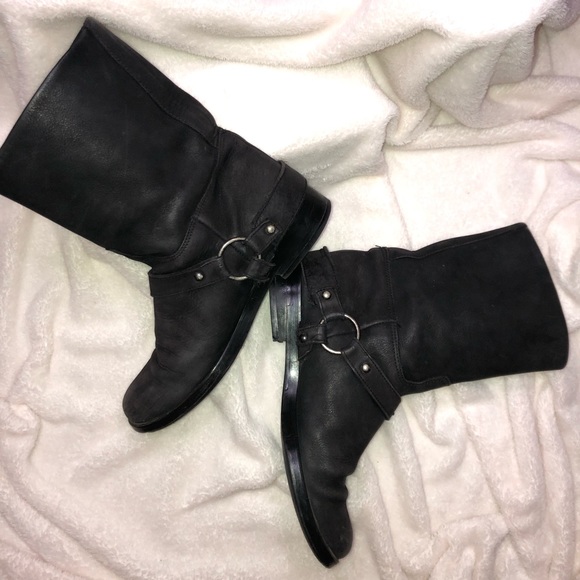 Key Te Black Leather Biker Boots Size EUROPE 40 US 9.5 Made In Italy - Picture 5 of 10